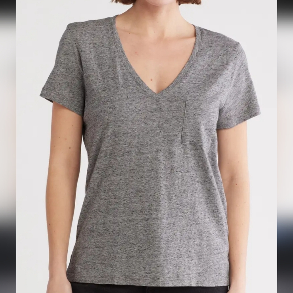 Madewell Whisper Cotton V-Neck Pocket Tee Sz 2X